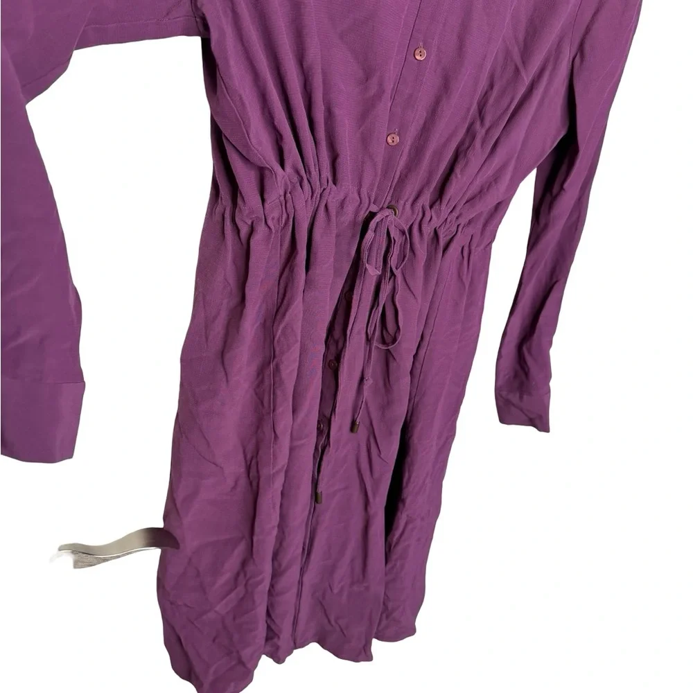 👗 Eileen Fisher Purple Drawstring Waist Long Sleeve Dress Tunic‎ XL 👗